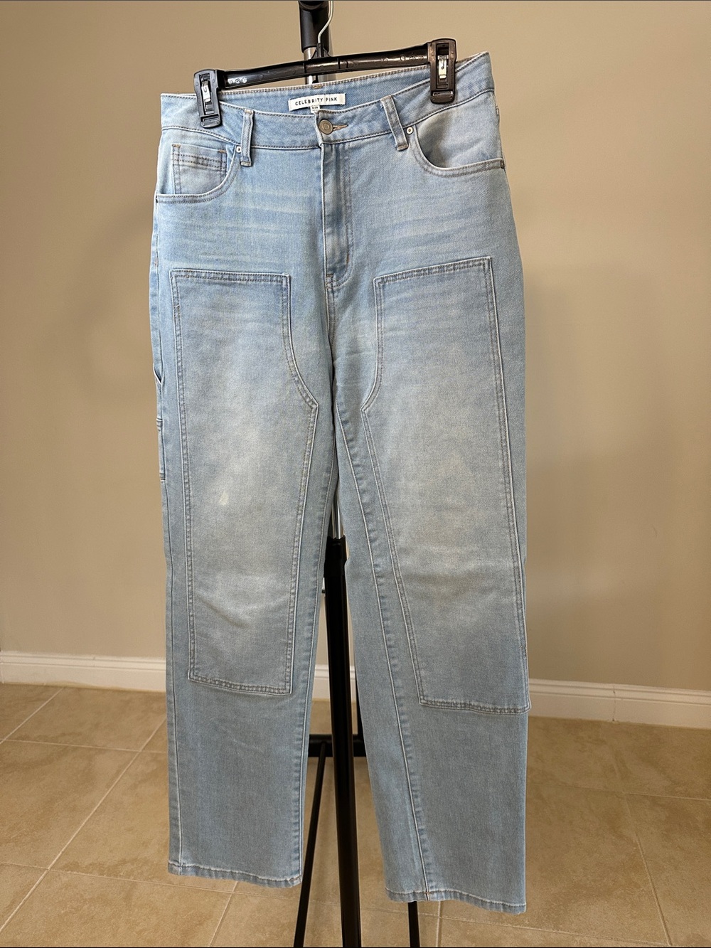 Celebrity Pink Light Blue Relaxed Patchwork Jeans